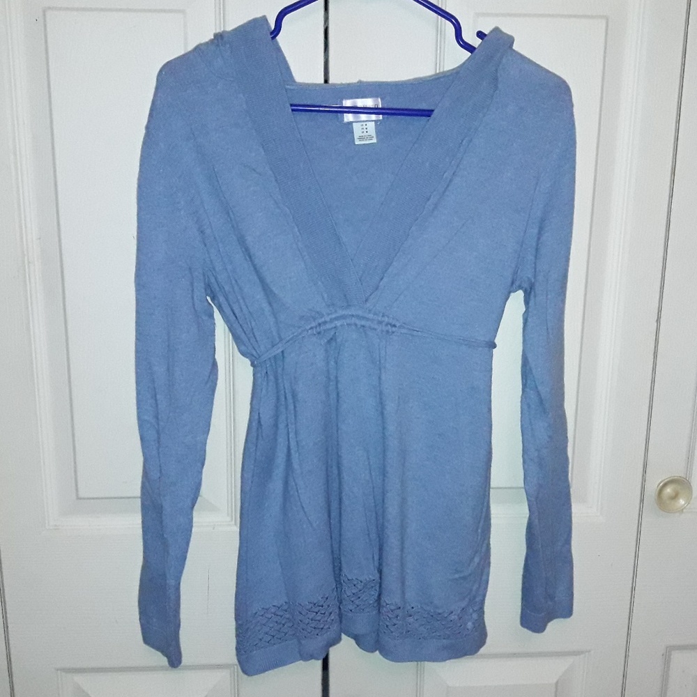 Motherhood Maternity Hooded Sweater Size M Blue